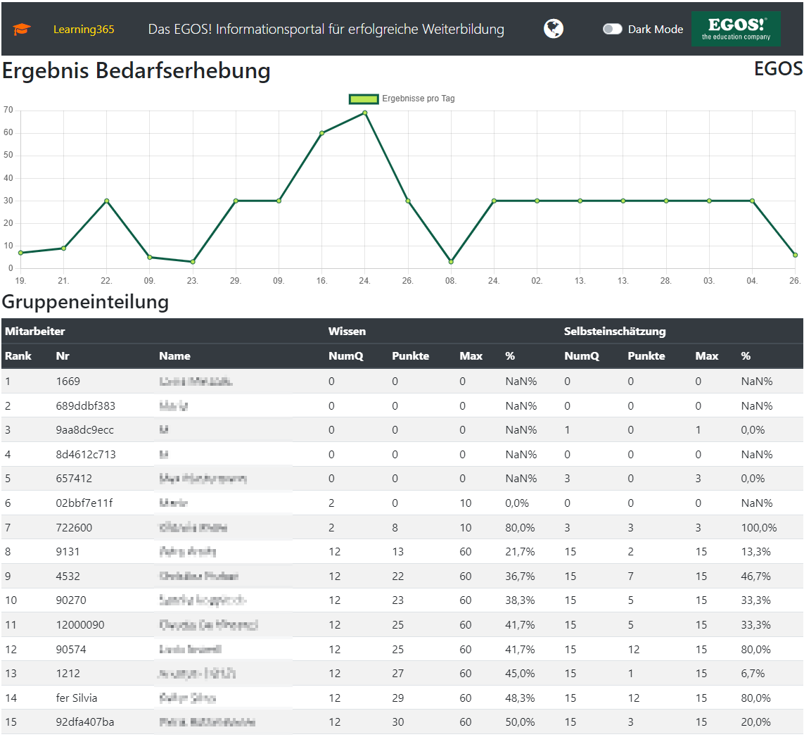 Beispiel Report Bedarfserhebung