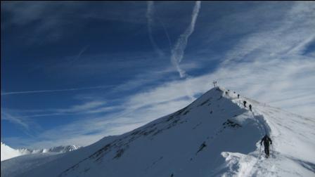 Outdoor am Berg im Winter